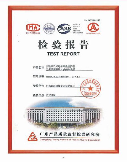 低煙無鹵電線電纜檢驗(yàn)報告05